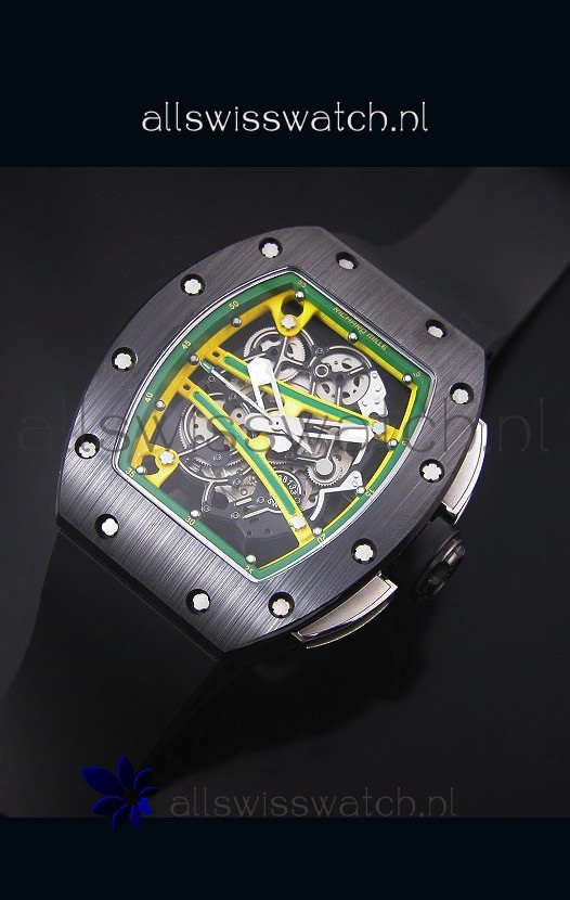 IMG_9086 Richard Mille RM061 Ceramic Case Yellow/Green Bezel 3