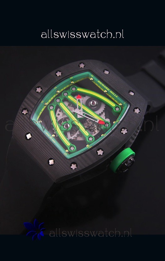 IMG_9086 Richard Mille RM059 Yohan Blake Forged Carbon Casein Green Bezel 3