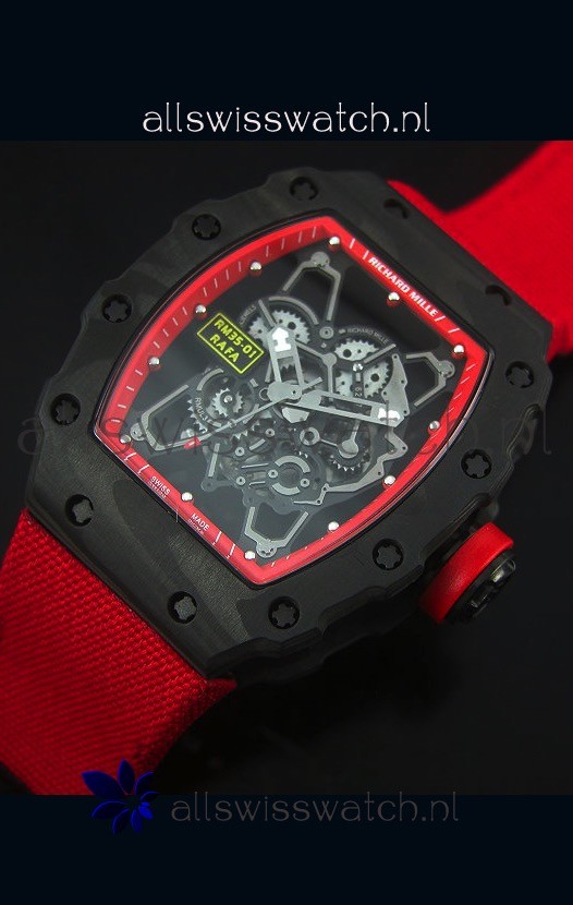 IMG_9086 Richard Mille RM35-01 Rafael Nadal EditionRed Nylon Strap 3