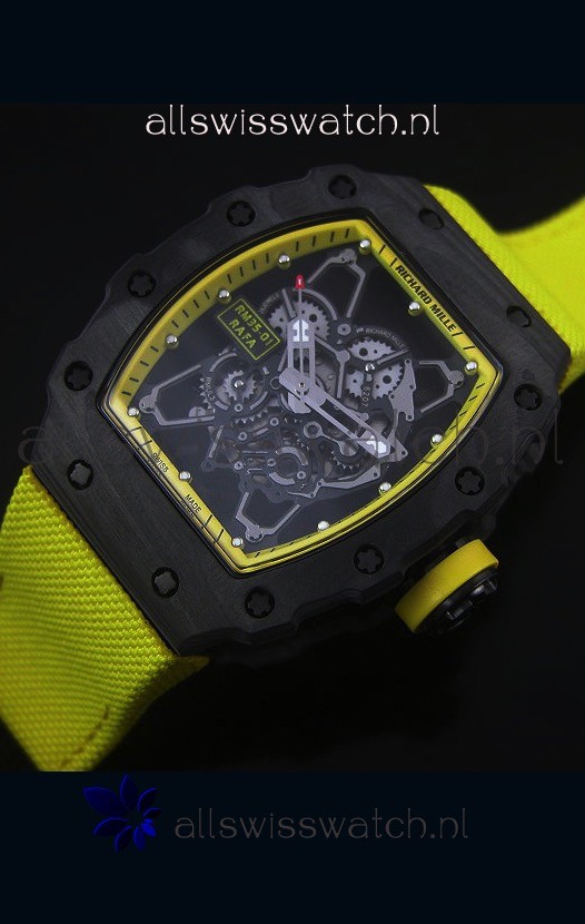 IMG_9086 Richard Mille RM35-01 Rafael Nadal EditionYellow Nylon Strap 3