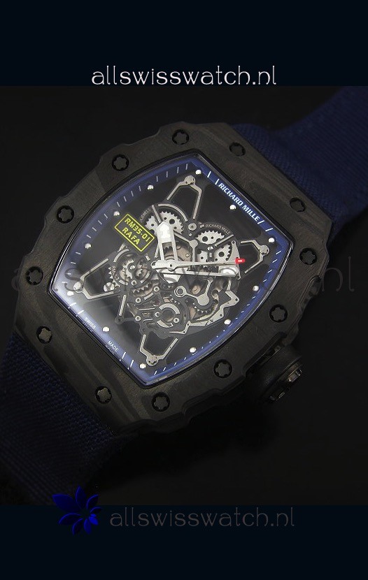 IMG_9086 Richard Mille RM35-01 Rafael Nadal EditionNavy Blue Nylon Strap 3
