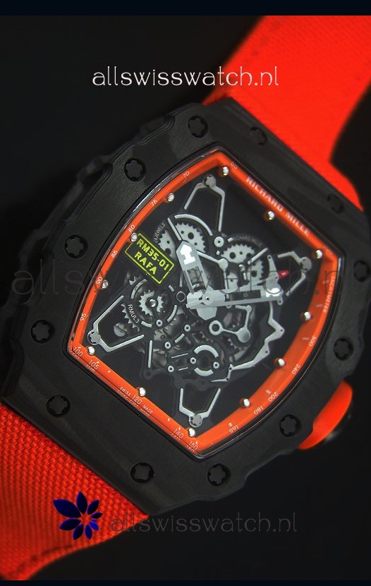 IMG_9086 Richard Mille RM35-01 Rafael Nadal EditionOrange Nylon Strap 3