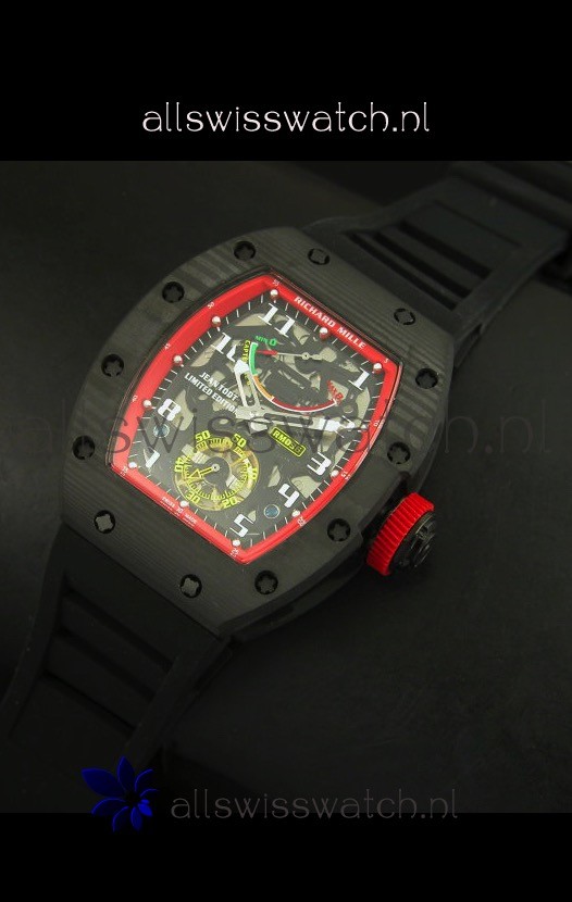 IMG_9086 Richard Mille RM036 Jean Todt Forged Carbon Bezel Titanium - Red Edition 3
