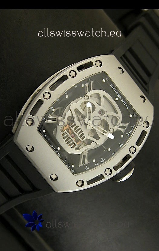 IMG_9086 Richard Mille RM052 Skull Tourbillonin Brushed Steel Case 3