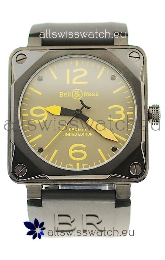 Bell and Ross BR01-92 Limited Edition PVD in Yellow Markers 3