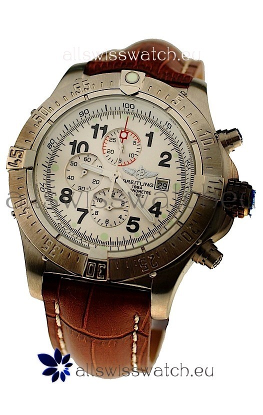 IMG_9086 Breitling Chronograph Chronometre in Brown Strap 3