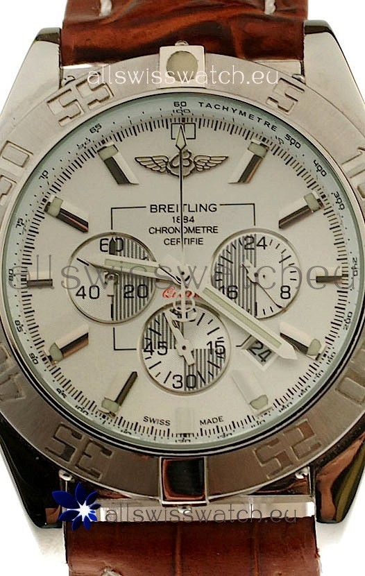 IMG_9086 Breitling Chronograph Chronometre Japanese in Brown Strap 3