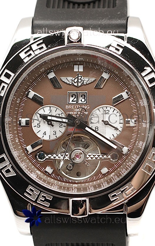IMG_9086 Breitling Chronograph Chronometre Tourbillon in Brown Dial 3