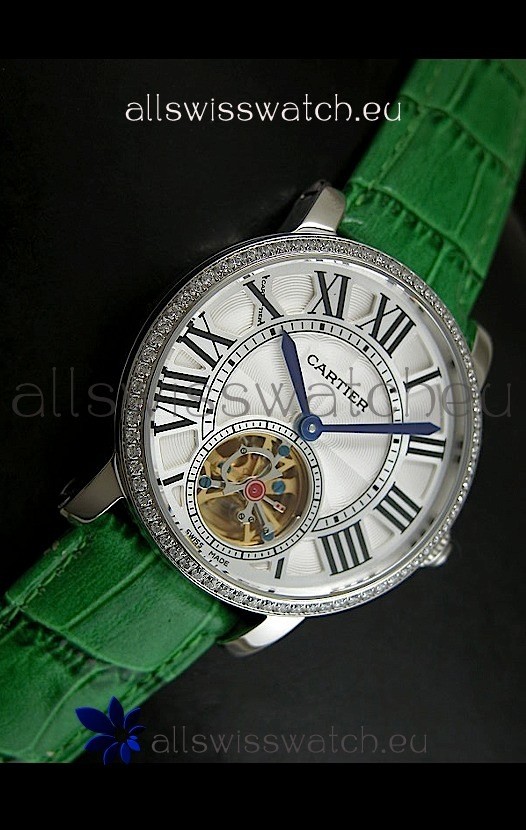 IMG_9086 Cartier Ronde de Tourbillon Diamond in Green Strap 3