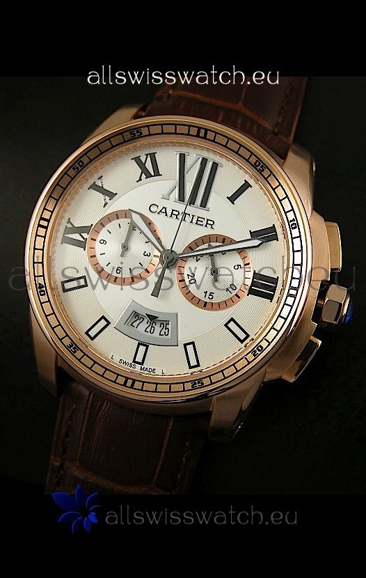 IMG_9086 Calibre De Cartier Chronograph in Pink Gold 3