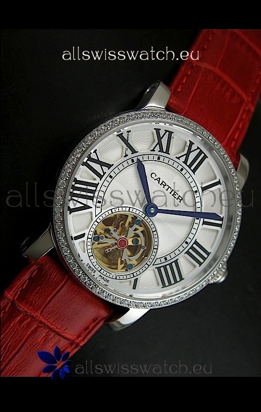 IMG_9086 Cartier Ronde de Tourbillon Diamond in Red Strap 3