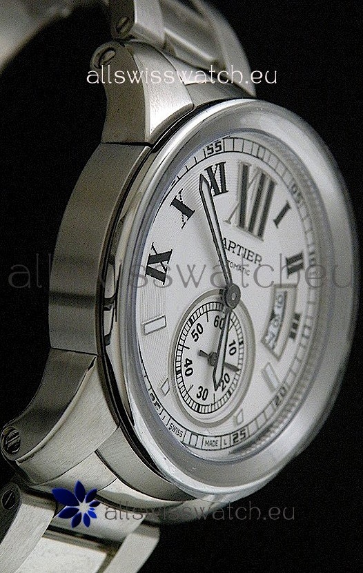 IMG_9086 Cartier Calibre de Steel in White Dial 3