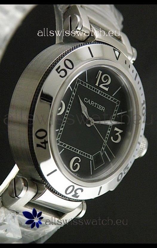 IMG_9086 Cartier Pasha De Seatimer Quartz in Black Dial 3