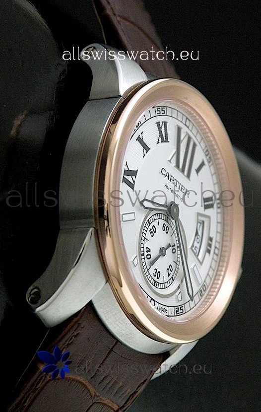 IMG_9086 Cartier Calibre de Steel in Brown Leather Strap 3