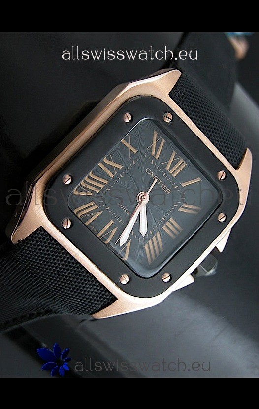 IMG_9086 Cartier Santos 100 in Pink Gold 3