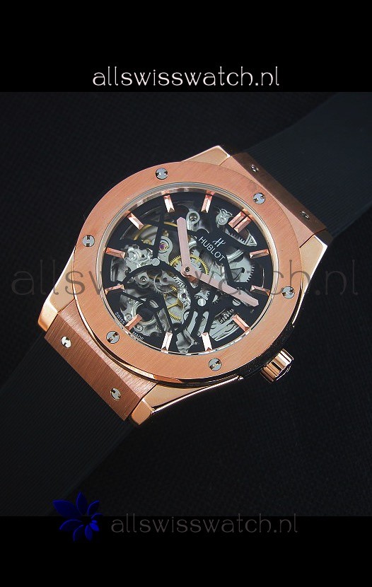 IMG_9086 Hublot Classic Fusion Skeleton Rose Gold Case Movement 3