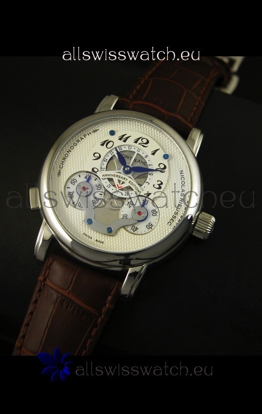 Mont Blanc Nicolas Riessec Stainless Steel Case in White Dial 3