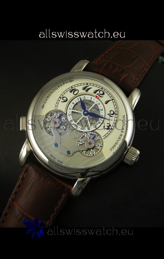 IMG_9086 Mont Blanc Nicolas Riessec Stainless Steel Case in White Dial 3