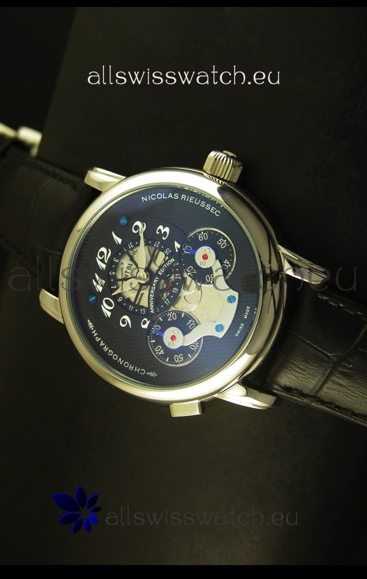 IMG_9086 Mont Blanc Nicolas Riessec Stainless Steel Case in Black Dial 3