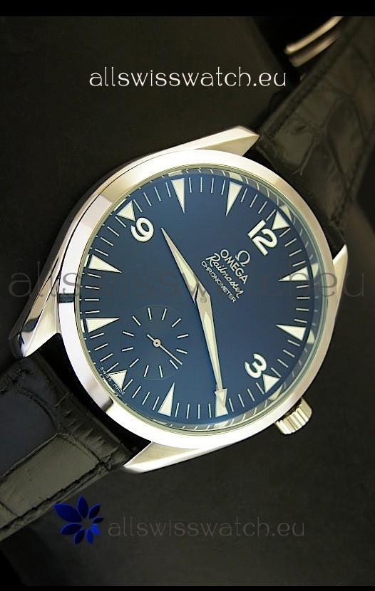 Omega Seamaster Railmaster in Black Leather Strap 3