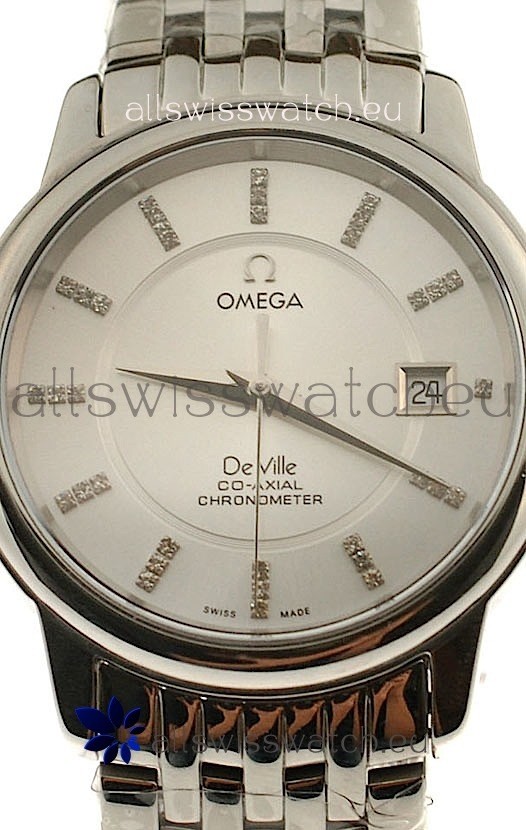 IMG_9086 Omega Co-Axial Deville Steel in Diamond Encrusted Stick Markers 3