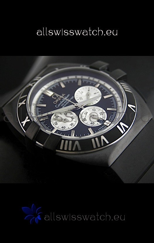IMG_9086 Omega Double Eagle Chronograph PVD Black 3