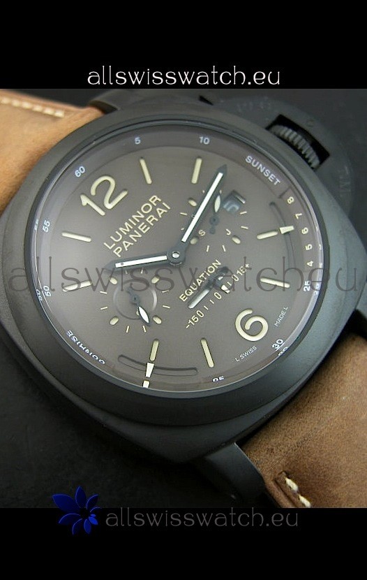 IMG_9086 Panerai PAM365 L’Astronomo Luminor 1950 GMT Equation of Time Brown Dial PVD 3