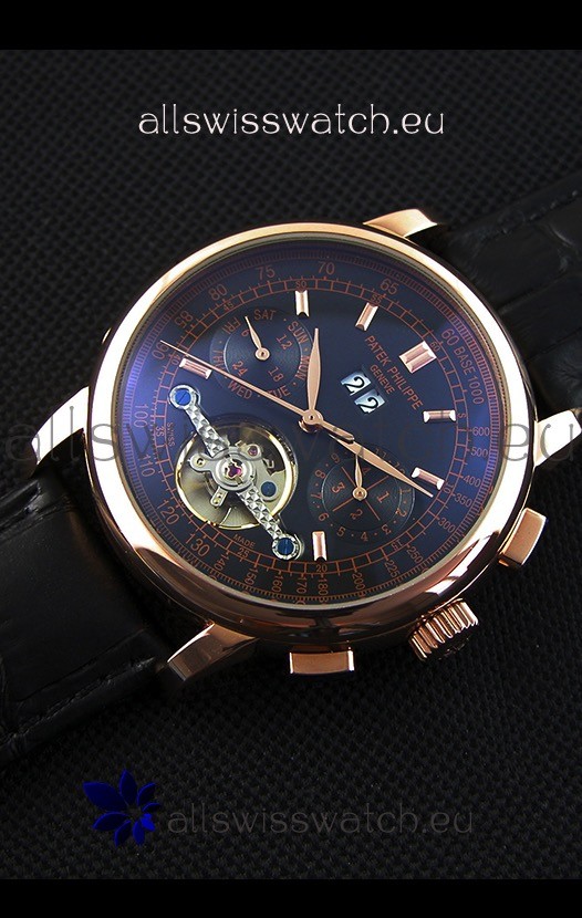 IMG_9086 Patek Philippe Tourbillon in Pink Gold Case Black dial 3