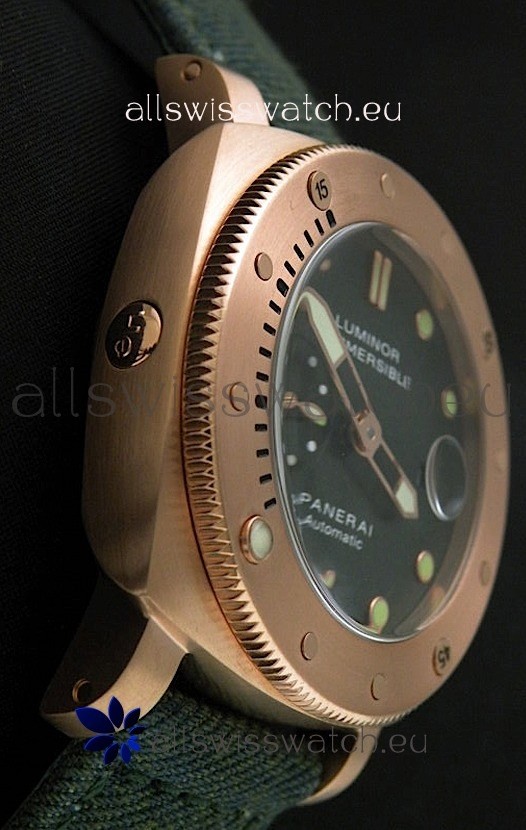 IMG_9086 Panerai Luminor Submersible 1000M Automatic Rose Gold in Green Dial 3