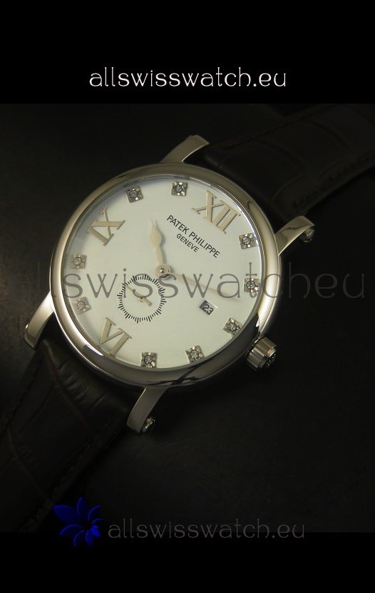 IMG_9086 Patek Philippe Calatrava Stainless Steel Diamonds Hour Markers 3