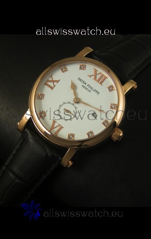 IMG_9086 Patek Philippe Calatrava Rose Gold Diamonds Hour Markers 3