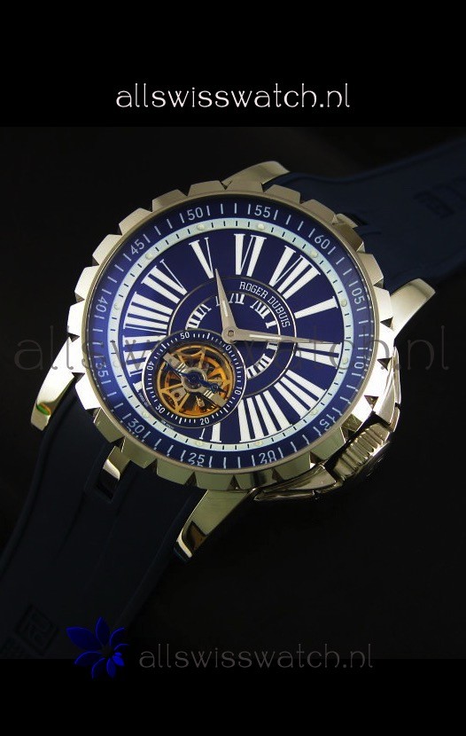IMG_9086 Roger Dubuis Excalibur Tourbillon Movement - Blue Dial 3