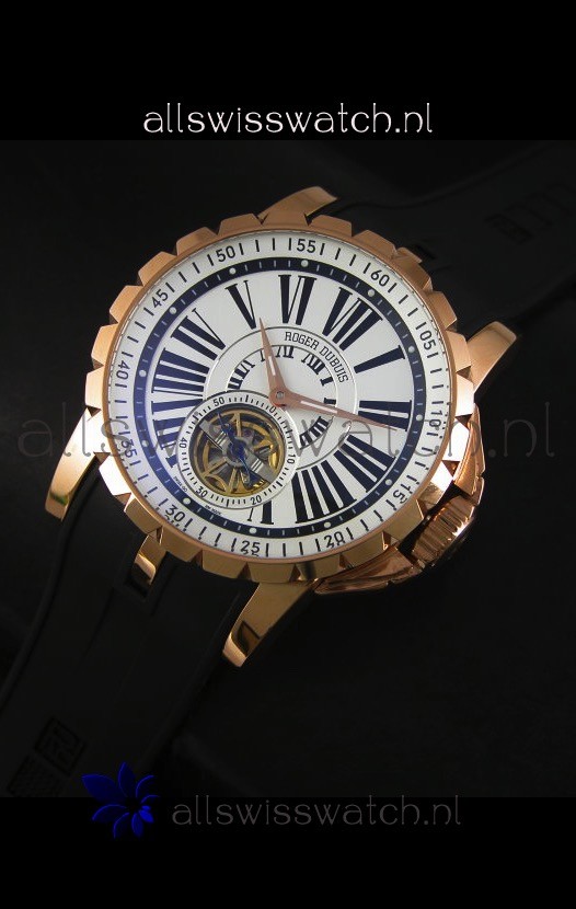 IMG_9086 Roger Dubuis Excalibur Tourbillon - Rose Gold Plating White Dial 3