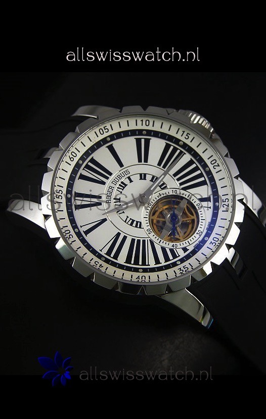 IMG_9086 Roger Dubuis Excalibur Tourbillon Movement - White Dial 3