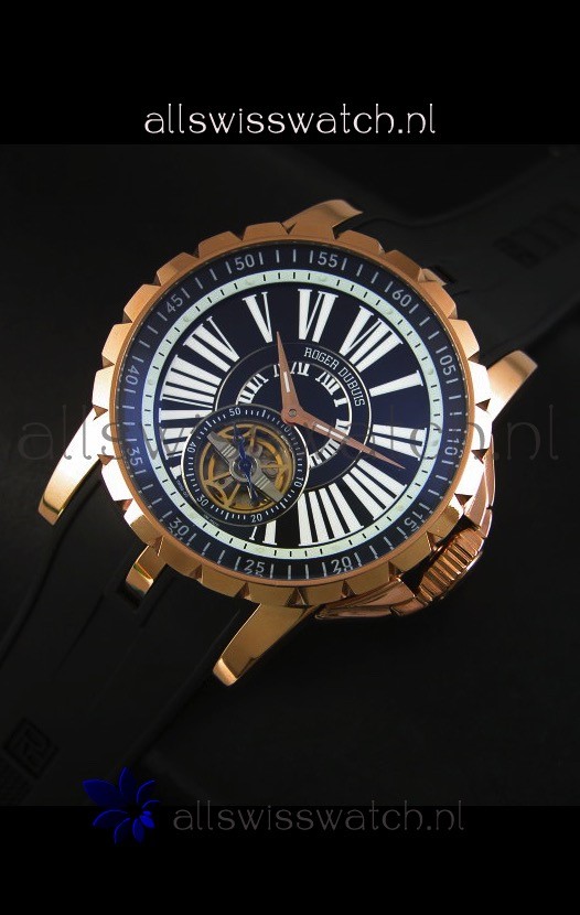 IMG_9086 Roger Dubuis Excalibur Tourbillon - Rose Gold Plating Black Dial 3