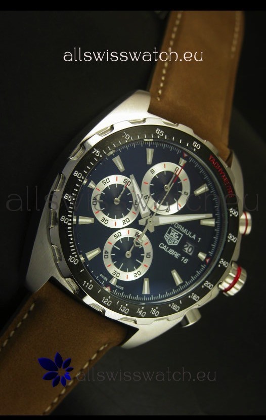 IMG_9086 Tag Heuer Calibre 16 Stainless Steel in Black Dial 3