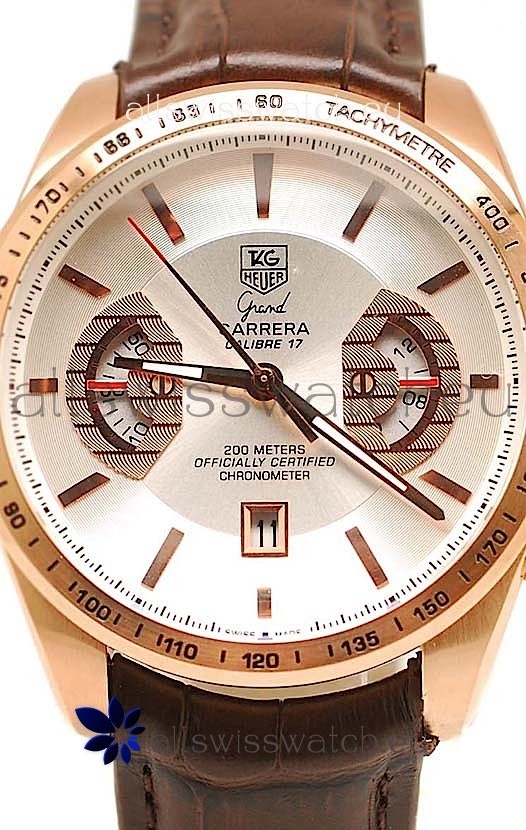 IMG_9086 Tag Heuer Grand Carrera Gold in White Dial 3