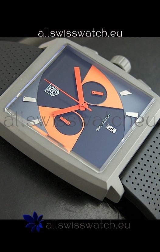 IMG_9086 Tag Heuer Monaco Limited Edition Titanium in Orange Markers 3
