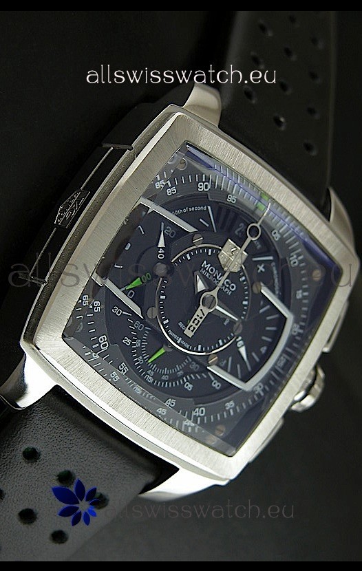 IMG_9086 Tag Heuer Monaco Mikrograph in Black/Green Strap 3