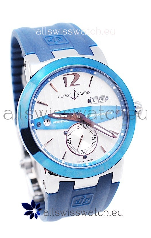 IMG_9086 Ulysse Nardin Executive Dual Time in Persian Blue Bezel 3