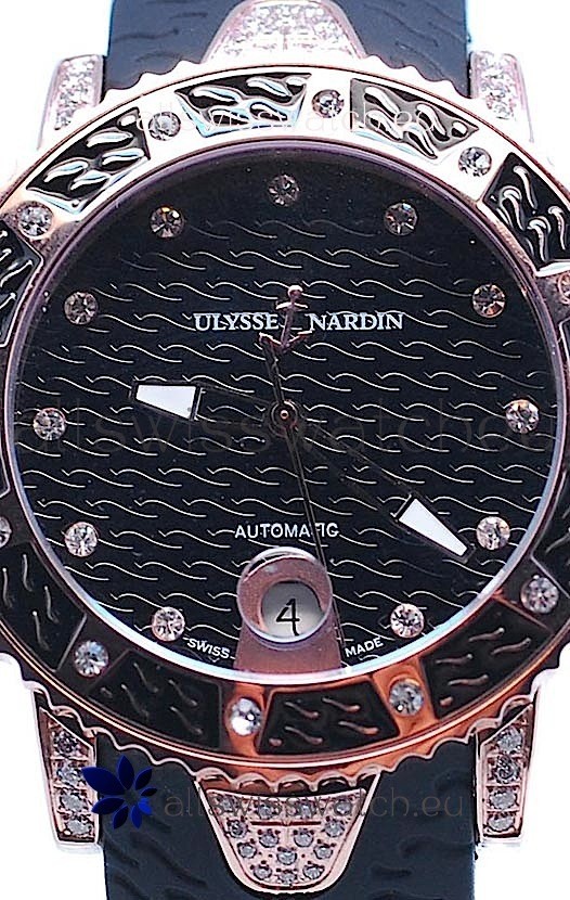 IMG_9086 Ulysse Nardin Diver Pink Gold in Black Dial 3
