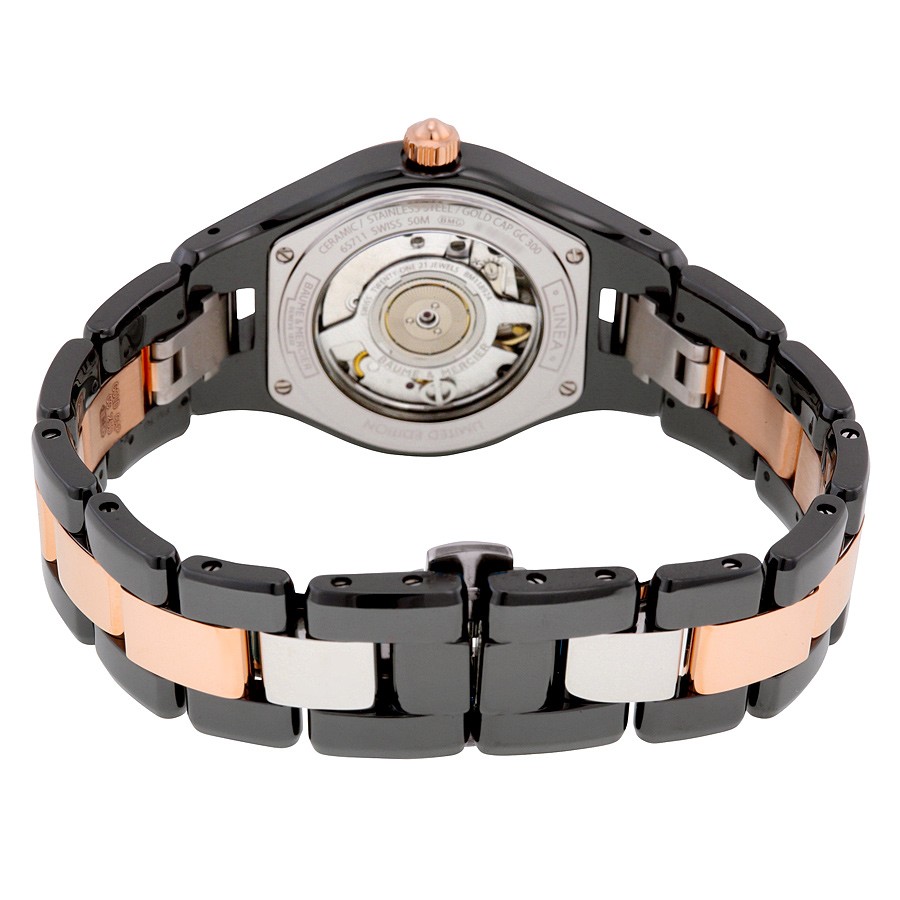 IMG_9086 Baume et Mercier 10069 Linea Ladies Automatic Black Ceramic 3