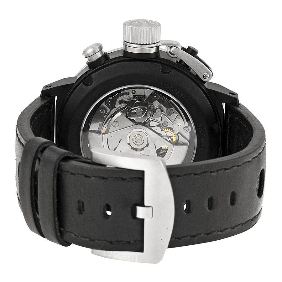 IMG_9086 U-Boat 6120 Flightdeck Mens Automatic Black Ion-Plated Stainless-Steel 3