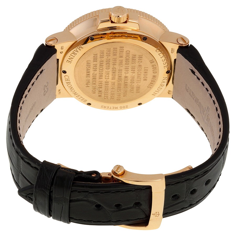 IMG_9086 Ulysse Nardin 266-66-BLACK Maxi Marine Mens Automatic 18kt Rose Gold 3