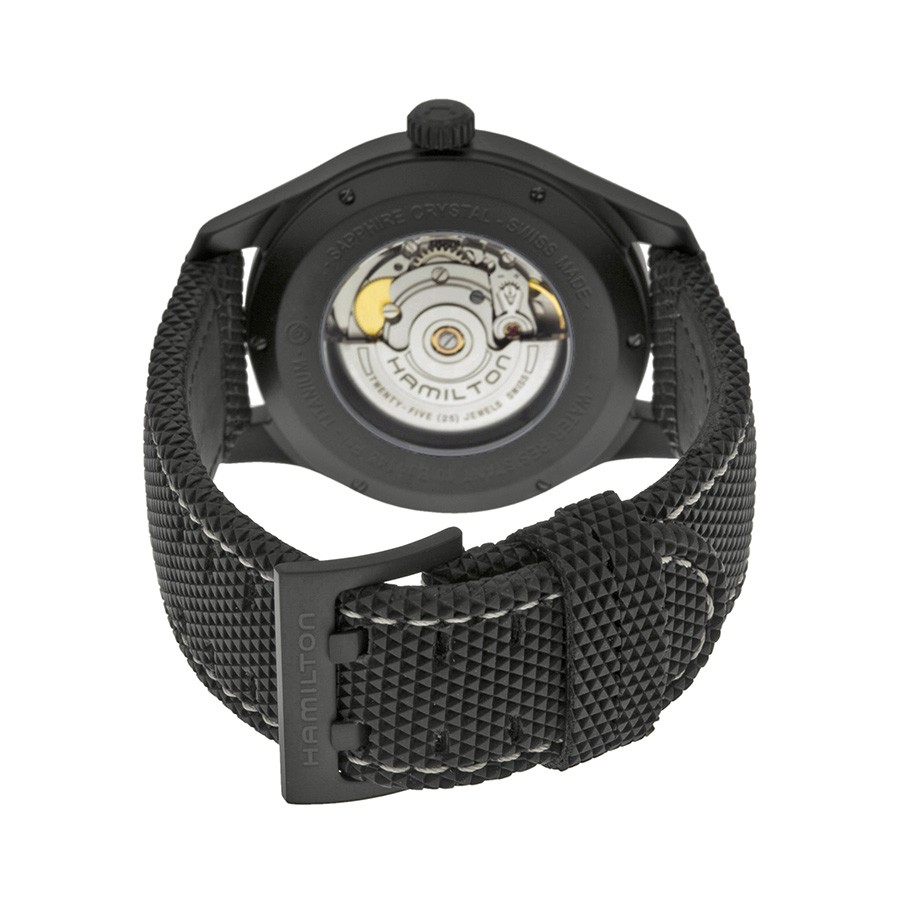 Hamilton H70575733 Khaki Field Mens Automatic Black PVD Titanium 3