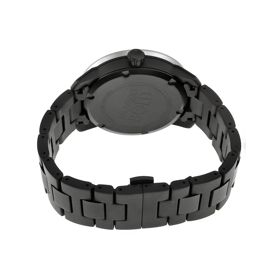 IMG_9086 Movado 3600097 Bold Mens Quartz Sunblasted Black ion-Plated Titanium 3