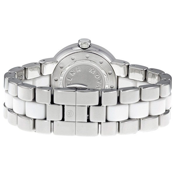 IMG_9086 Movado 0606540 Cerena Ladies Quartz Stainless Steel and White Ceramic 3
