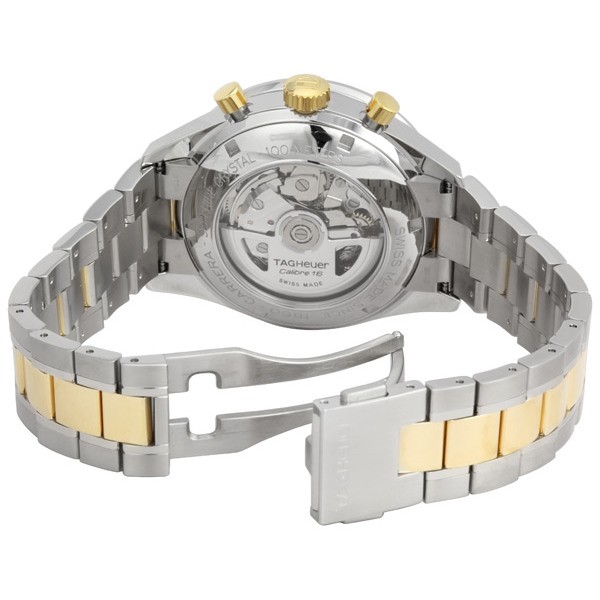 IMG_9086 Tag Heuer CV2050.BD0789 Carrera Mens Automatic Stainless Steel and 18kt Yellow Gold 3