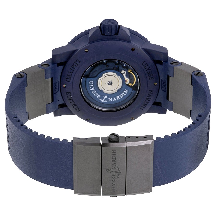 IMG_9086 Ulysse Nardin 263-97LE-3C Maxi Marine Mens Automatic Blue Rubber Clad Stainless Steel 3