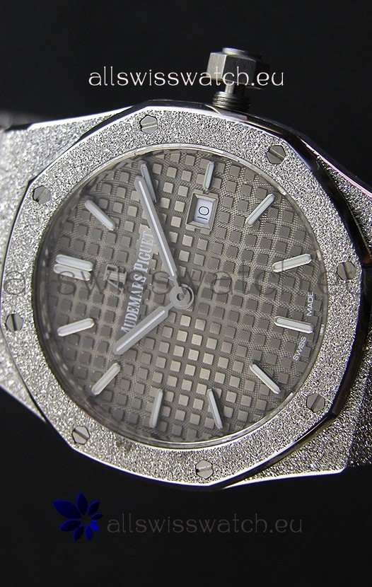 IMG_9081 Audemars Piguet Royal Oak Frosted White Gold QUARTZ 33MM Grey Dial - 1:1 Mirror Replica 4